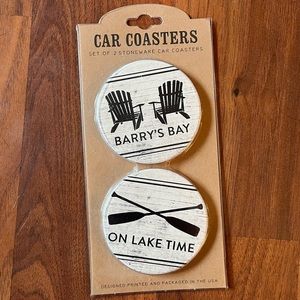 Car Coasters. Lake themed from Carley Fortune books. Set of two. NWT